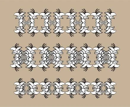 Set of vintage ornaments. Frames, borders, dividers. Ornate decorative design Illustrazione stock