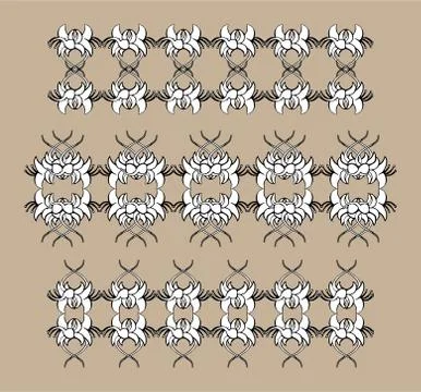 Set of vintage ornaments. Frames, borders, dividers. Ornate decorative design Illustrazione stock