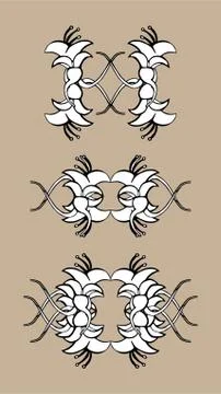 Set of vintage ornaments. Frames, borders, dividers. Ornate decorative design Stock Illustration