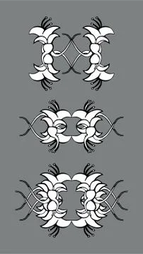 Set of vintage ornaments. Frames, borders, dividers. Ornate decorative design Stock Illustration