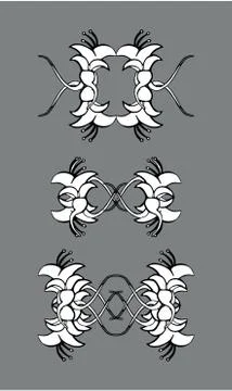 Set of vintage ornaments. Frames, borders, dividers. Ornate decorative design Stock Illustration