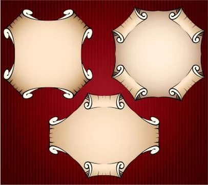 Set of vintage parchment frames Illustrazione stock