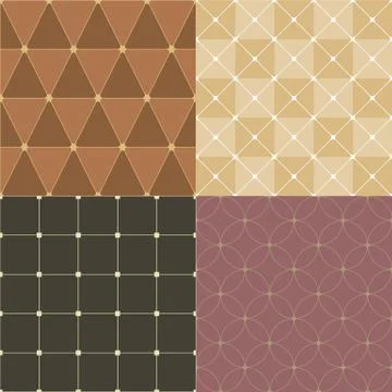 Set Of Vintage Pattern Background Vector Illustration Stock Illustration