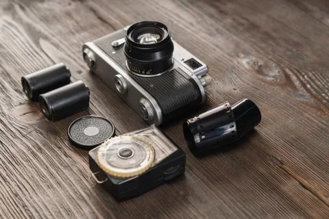 Set of vintage photography objects Foto stock