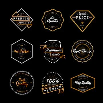 Set Of Vintage Quality Labels Stock Illustration