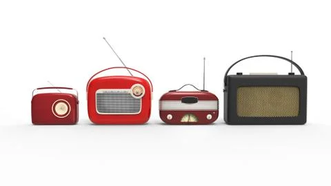 Set of vintage radios Stock Illustration