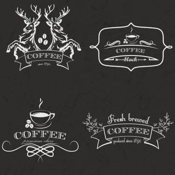 Set of vintage retro coffee logo badges and labels. Vector Illustration Stock Illustration