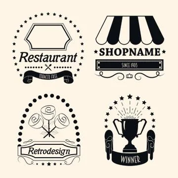 Set of Vintage Retro Labels, Vector Illustration Stock Illustration