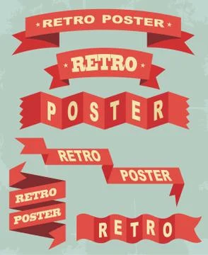 Set Of Vintage Ribbons Background. Vector Stock Illustration