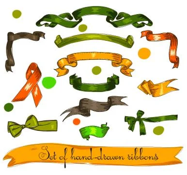 Set of vintage ribbons. Stock Illustration