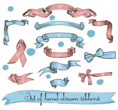 Set of vintage ribbons. Stock Illustration
