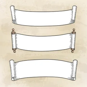 Set of vintage scrolls Stock Illustration
