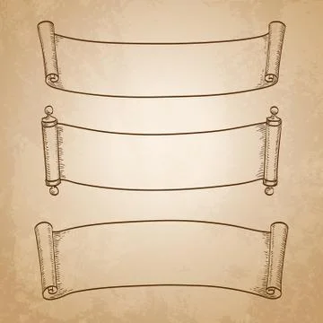Set of vintage scrolls Stock-Illustration