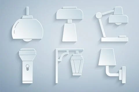 Set Vintage street light, Table lamp, Flashlight, Wall or sconce,  and Chan.. Stock Illustration
