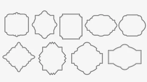 Set of vintage style frames with ornate ornaments Stock Illustration