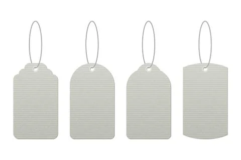 Set of vintage tags with strings vector design isolated on white background Stock Illustration