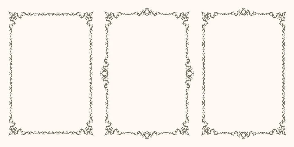 Set of vintage vector frames. A set of beautiful vector frames with swirls Stockillustratie