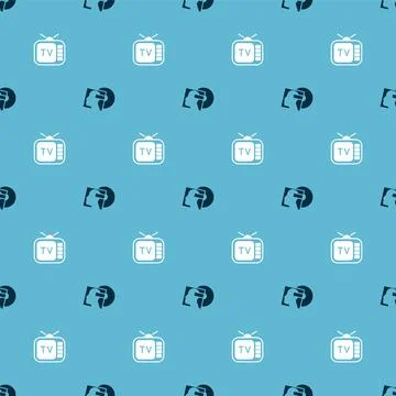 Set Vinyl disk and Retro tv on seamless pattern. Vector イラスト素材
