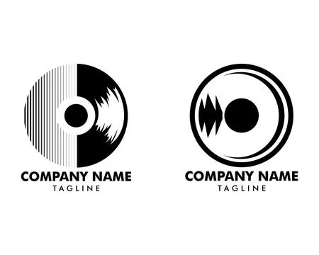 Set of Vinyl Record Logo Template Design Vector Ilustración de archivo
