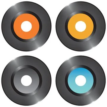Set vinyl records Stock Illustration