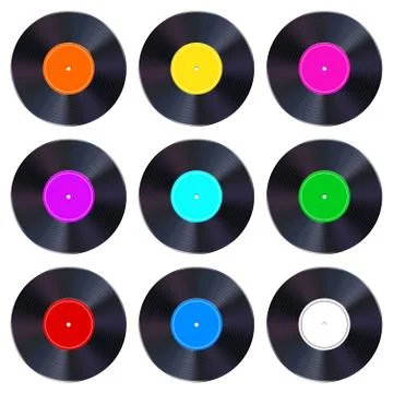 Set of vinyl records Stock Illustration