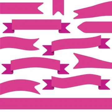 Set of violet ribbons Stock Illustration