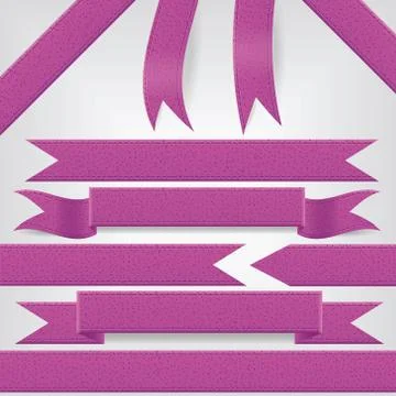 Set of violet ribbons Stock Illustration