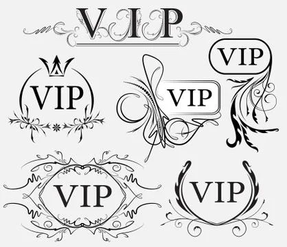 Set of VIP decors Stock Illustration