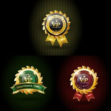 Set vip with three color Stock Illustration