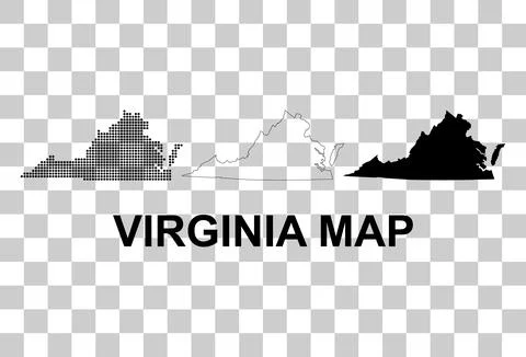 Set of Virginia map shape, united states of america. Flat concept icon vector Illustrazione stock