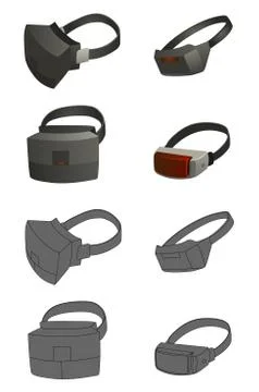 Set of Virtual reality devices イラスト素材