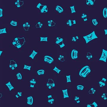 Set Virtual reality glasses, Wide angle picture, and on seamless pattern. Vector Stock Illustration