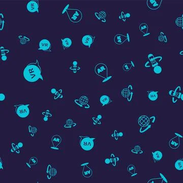 Set Virtual reality, VR controller game, Augmented AR and 3d modeling on Illustrazione stock