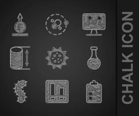 Set Virus, Graph chart infographic, To do list or planning, Test tube, Height イラスト素材