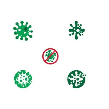 Set Virus Logo Template vector Stock Illustration