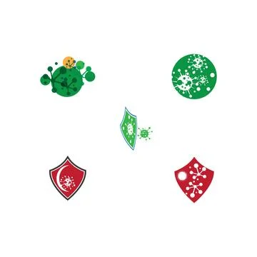Set Virus Logo Template vector Stock Illustration