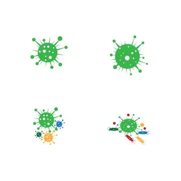 Set Virus Logo Template vector Stock Illustration