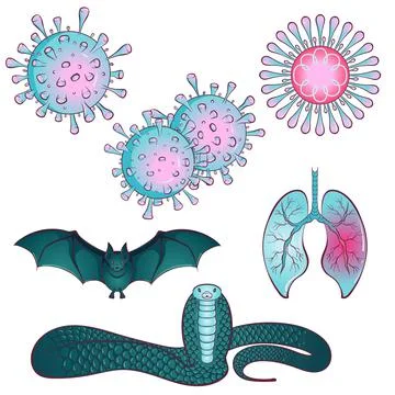 Set with viruses Stock Illustration