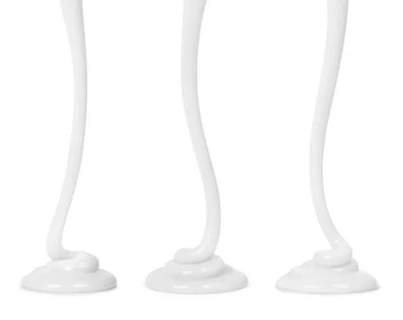 Set of viscous white streams close-up Stock Photos