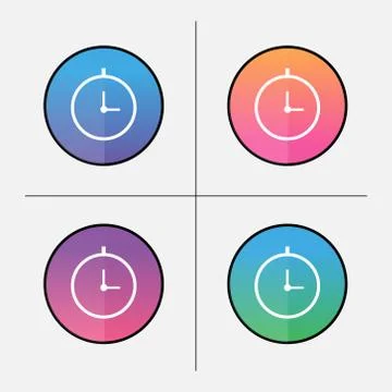 Set of vivid timer buttons Stock Illustration