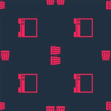 Set Voice assistant and Drum on seamless pattern. Vector Stockillustratie