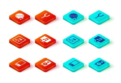 Set Voice assistant, Stereo speaker, Music note, tone, Musical in speech bubble Stock Illustration