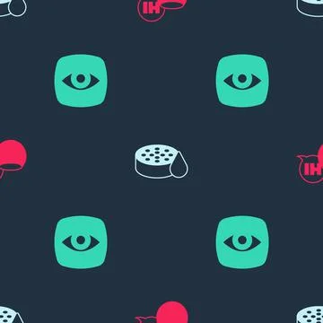 Set Voice assistant, Water sensor and Security camera on seamless pattern Stock Illustration