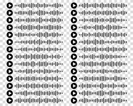 Set voice audio message icon. Collection of sound wave signs. Vector flat i.. Stock Illustration