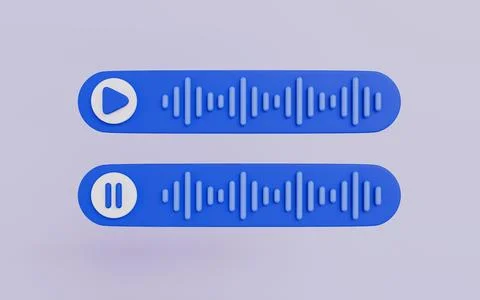 Set of Voice message, Message bubble for social media, Pause and Play button 库存插图