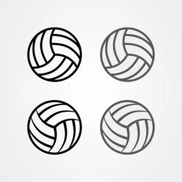 Set of volleyball icon vector template Illustrazione stock