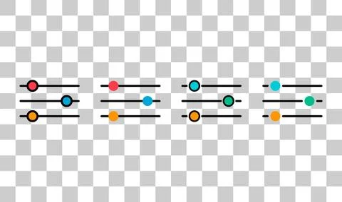 Set of Volume mixer icon, filter sound symbol button, switch sign vector illu イラスト素材