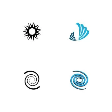 Set Vortex  Logo Template vector symbol Illustrazione stock