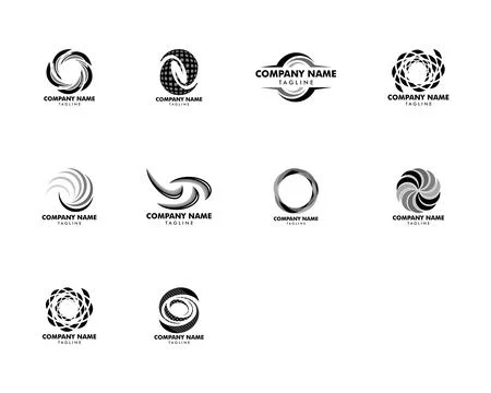 Set of Vortex Vector Illustration Icon Logo Template Design Stock Illustration