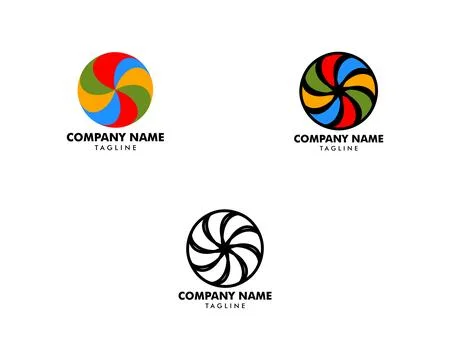 Set of Vortex Vector Illustration Icon Logo Template Design Stock Illustration